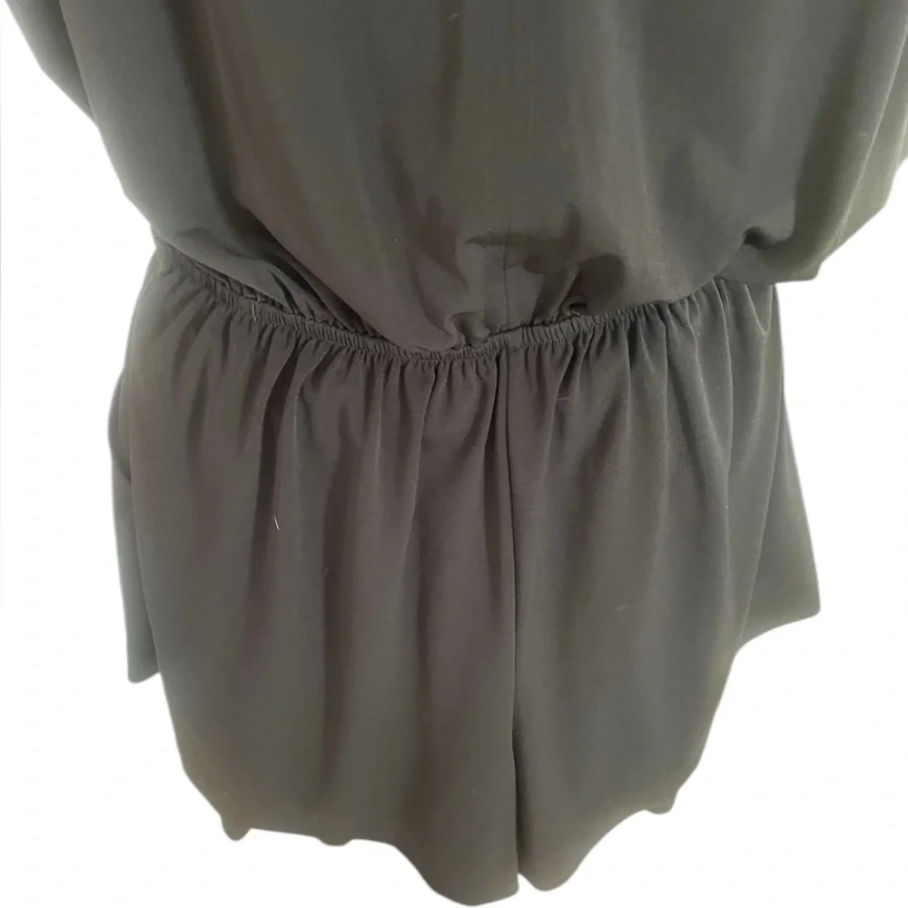 Black BCBG relaxed fit romper, Jumpsuit,Draped, V neck,shorts, Small